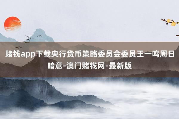 赌钱app下载央行货币策略委员会委员王一鸣周日暗意-澳门赌钱网-最新版