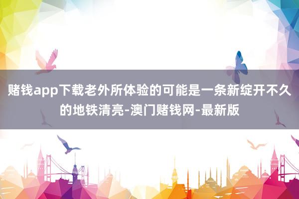 赌钱app下载老外所体验的可能是一条新绽开不久的地铁清亮-澳门赌钱网-最新版