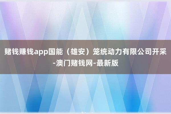 赌钱赚钱app国能（雄安）笼统动力有限公司开采-澳门赌钱网-最新版
