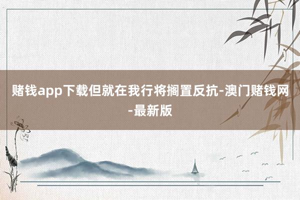 赌钱app下载但就在我行将搁置反抗-澳门赌钱网-最新版