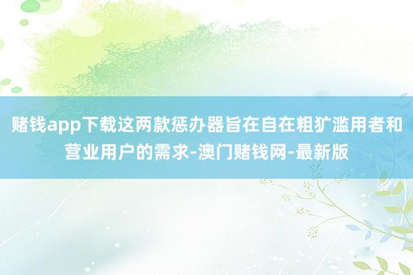 赌钱app下载这两款惩办器旨在自在粗犷滥用者和营业用户的需求-澳门赌钱网-最新版