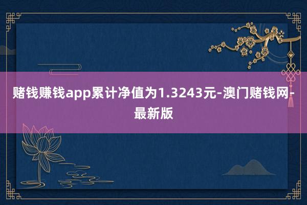 赌钱赚钱app累计净值为1.3243元-澳门赌钱网-最新版