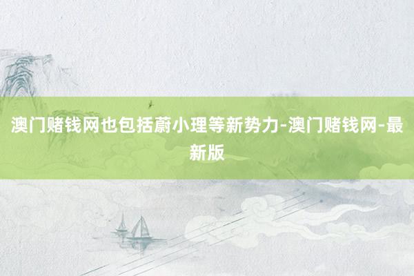 澳门赌钱网也包括蔚小理等新势力-澳门赌钱网-最新版
