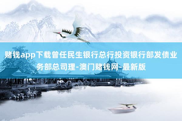 赌钱app下载曾任民生银行总行投资银行部发债业务部总司理-澳门赌钱网-最新版